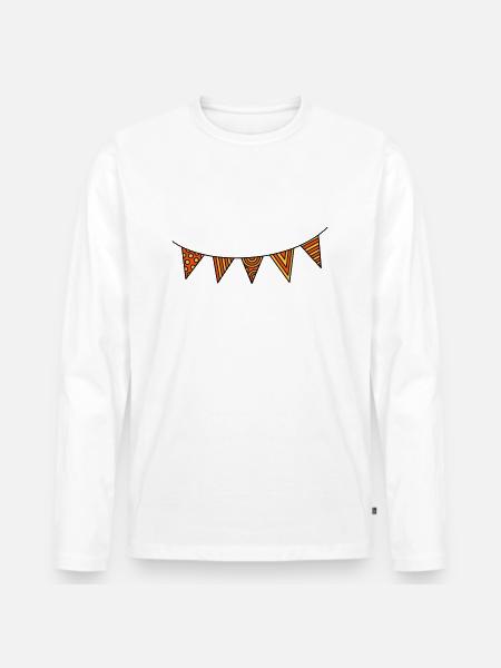 Pennant chain three-colour - Men's Premium Organic Long Sleeve Shirt - white