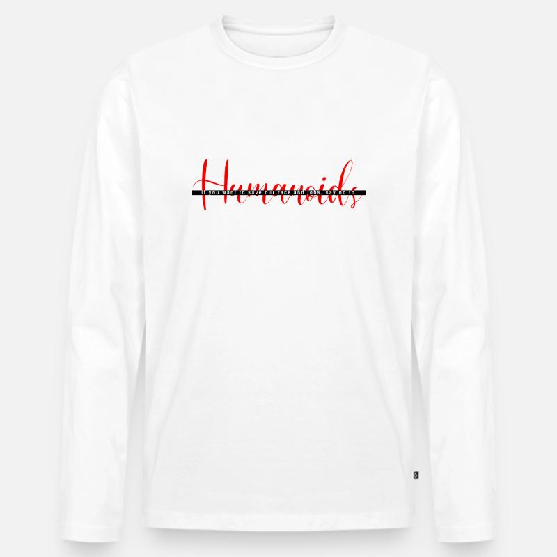 Humanoid - Männer Premium Bio Langarmshirt - Weiß