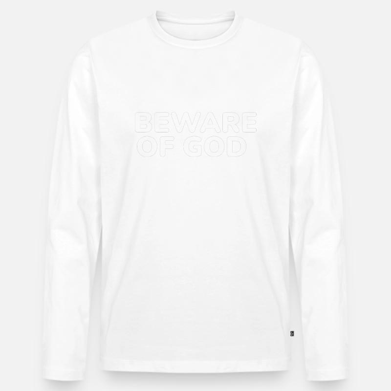 Warnung 2 - Männer Premium Bio Langarmshirt - Weiß