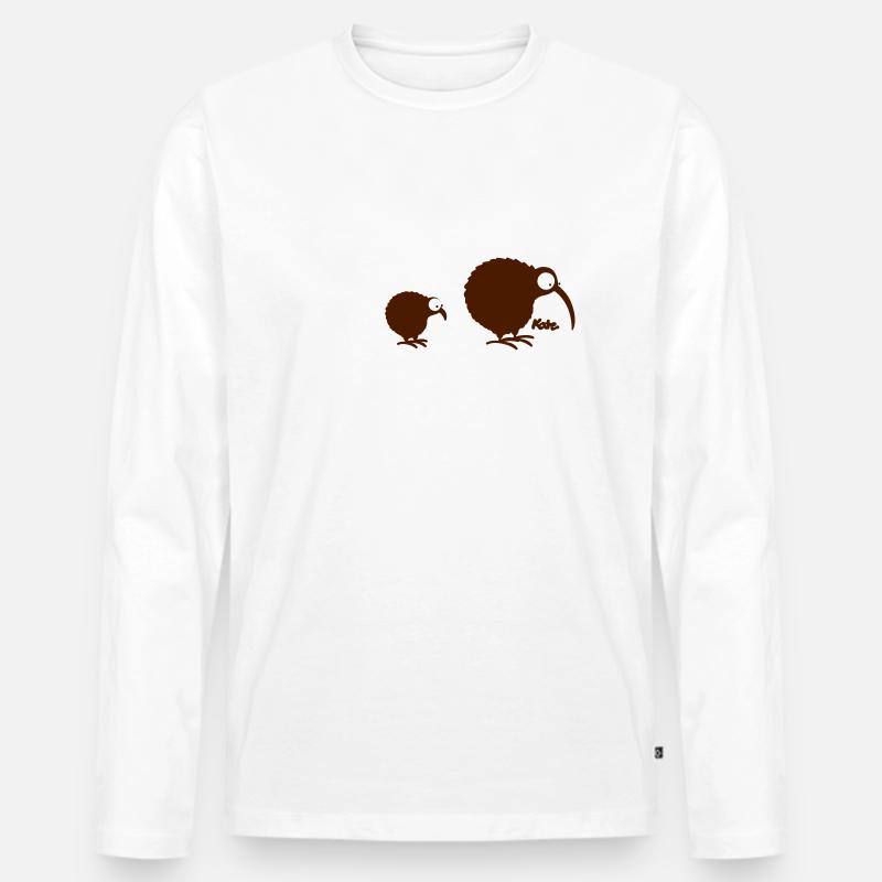 Kiwilution (c) - Männer Premium Bio Langarmshirt - Weiß