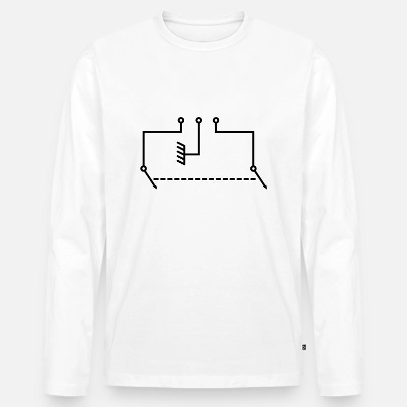 Schaltkreis - Männer Premium Bio Langarmshirt - Weiß