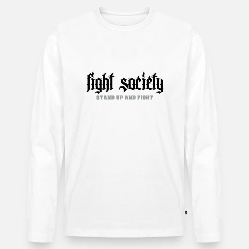 Fight - Männer Premium Bio Langarmshirt - Weiß