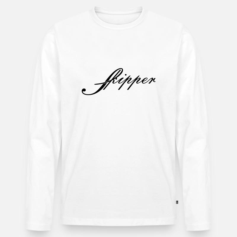 skipper_vec_1 de - Männer Premium Bio Langarmshirt - Weiß