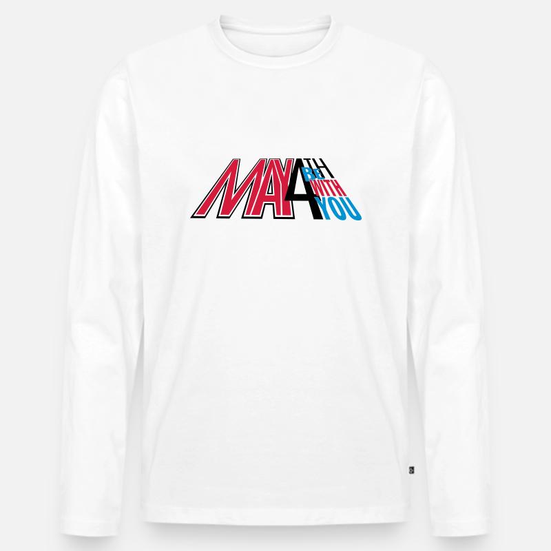 may4th_vec_3 de - Männer Premium Bio Langarmshirt - Weiß