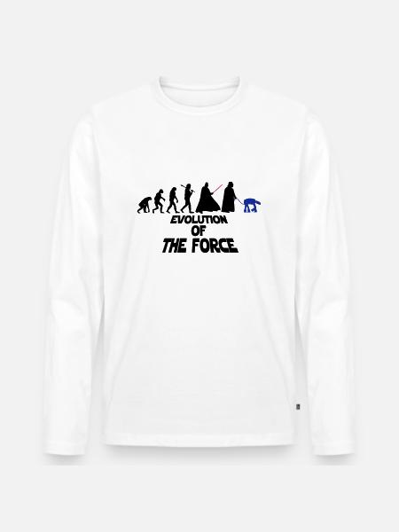 EVOLUTION OF THE FORCE - T-shirt manches longues Premium bio Homme - blanc