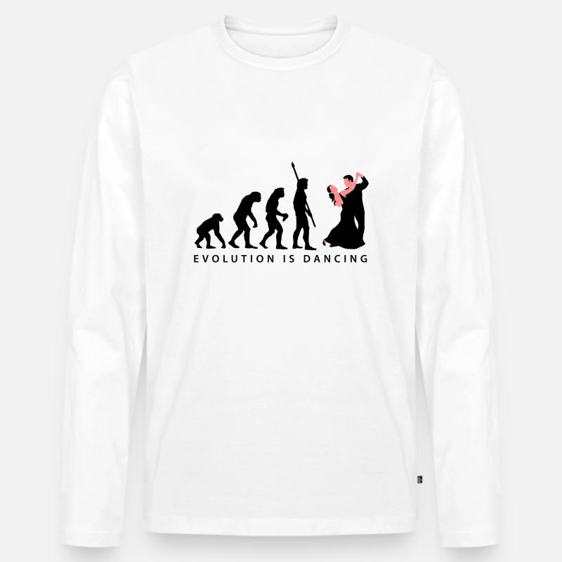 evolution_tanzpaar_b_2c - Männer Premium Bio Langarmshirt - Weiß