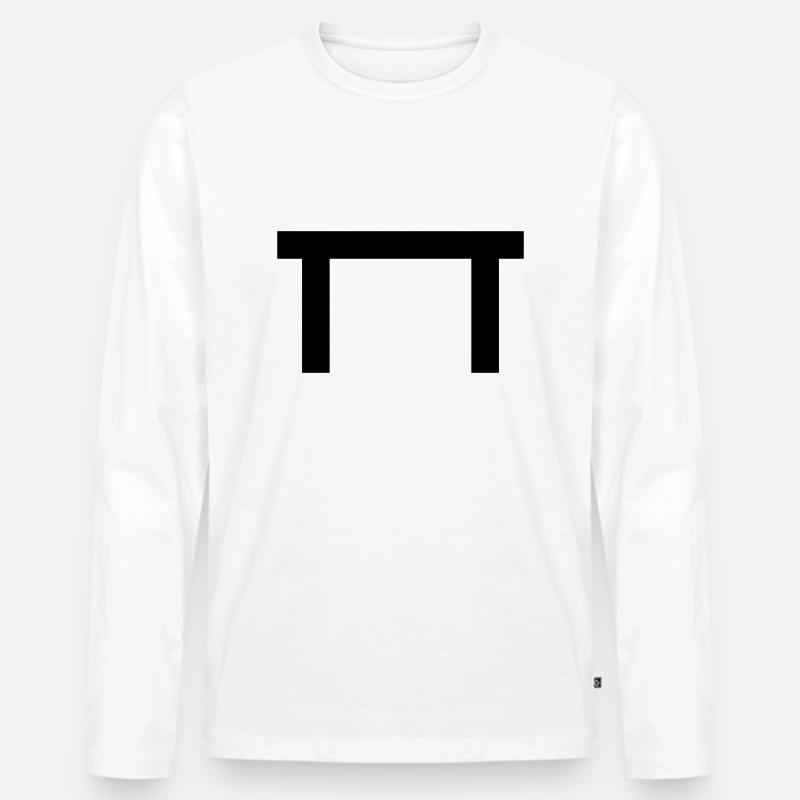 tisch - Männer Premium Bio Langarmshirt - Weiß