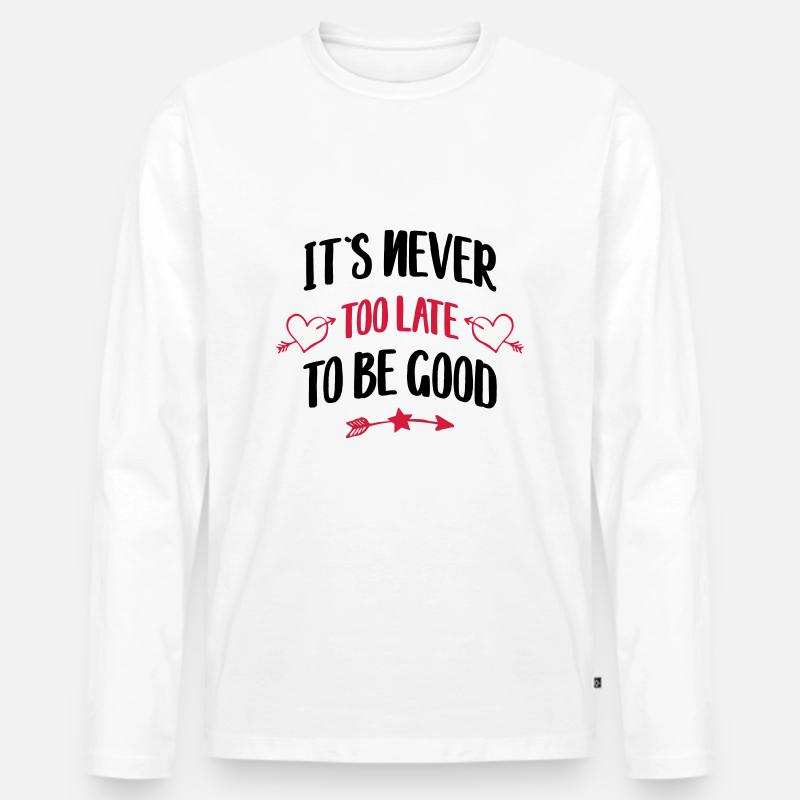 lustiger Spruch - Männer Premium Bio Langarmshirt - Weiß