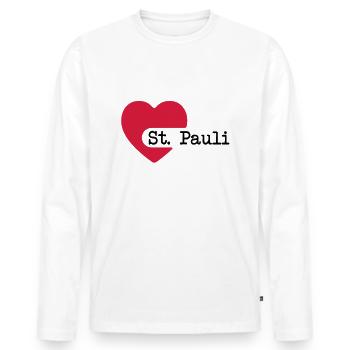 love_st_pauli - Männer Premium Bio Langarmshirt - Weiß - Vorne - Nico (187cm)