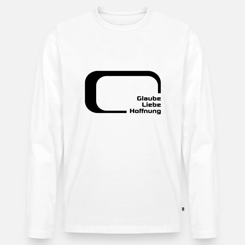 glaube liebe hoffnung - Männer Premium Bio Langarmshirt - Weiß