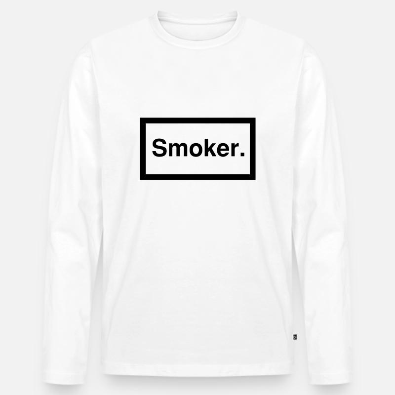 smoker 1c - Männer Premium Bio Langarmshirt - Weiß