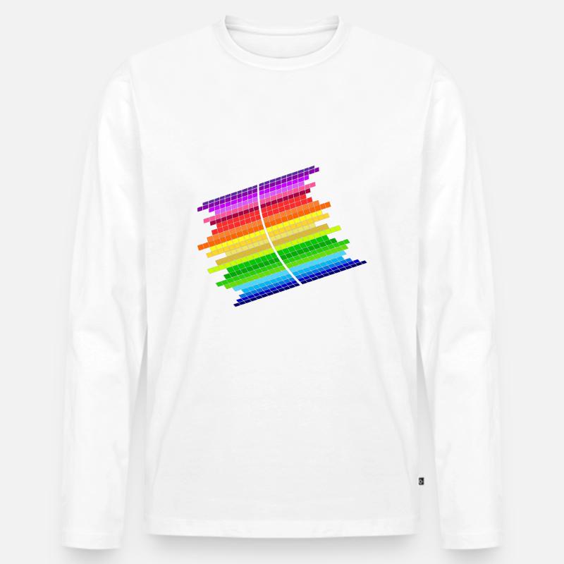 RainBow Equalizer - Männer Premium Bio Langarmshirt - Weiß