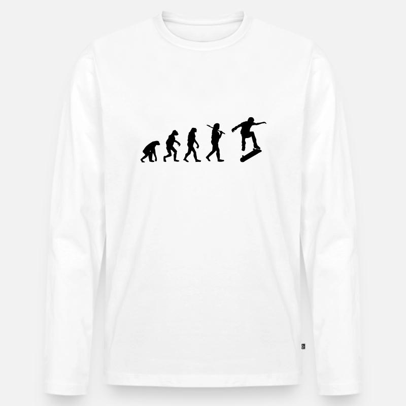 Evolution skate - Männer Premium Bio Langarmshirt - Weiß
