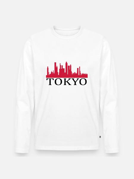 tokyo - Männer Premium Bio Langarmshirt - Weiß