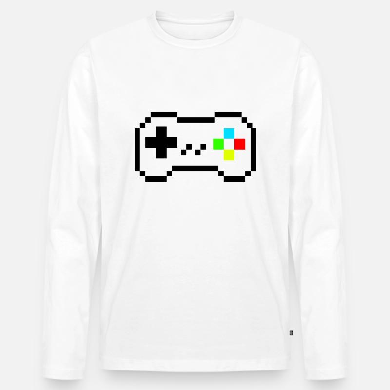 Pixel-Controler - Männer Premium Bio Langarmshirt - Weiß