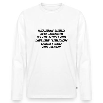 Wenn sie das lesen können, setzen sie mich bitte w - Männer Premium Bio Langarmshirt - Weiß - Vorne - Nico (187cm)