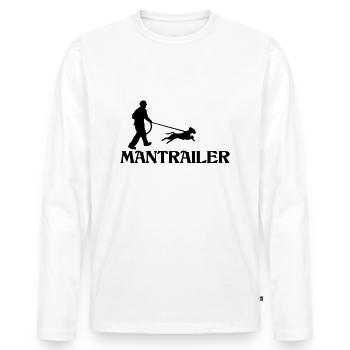 Chiens Mantrailer passe Mantrailing - T-shirt manches longues Premium bio Homme - blanc - Devant - Nico (187cm)
