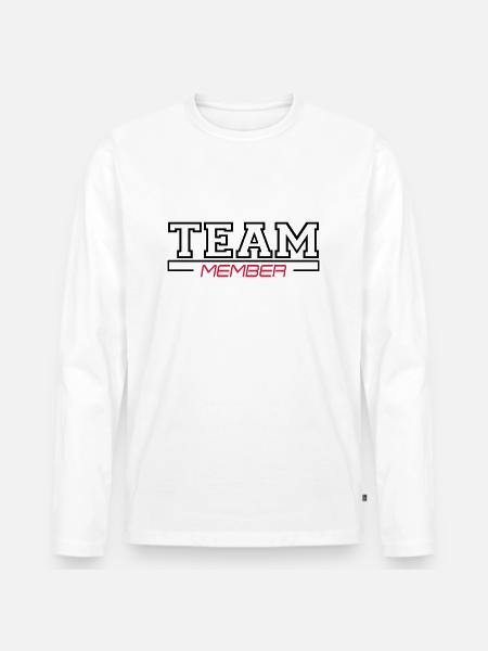 team member - Männer Premium Bio Langarmshirt - Weiß
