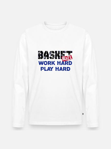 Basketball-006 - Männer Premium Bio Langarmshirt - Weiß