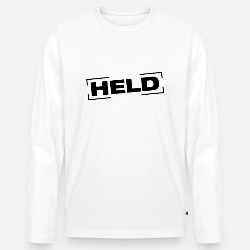 held_stempel_ke1 - Männer Premium Bio Langarmshirt - Weiß