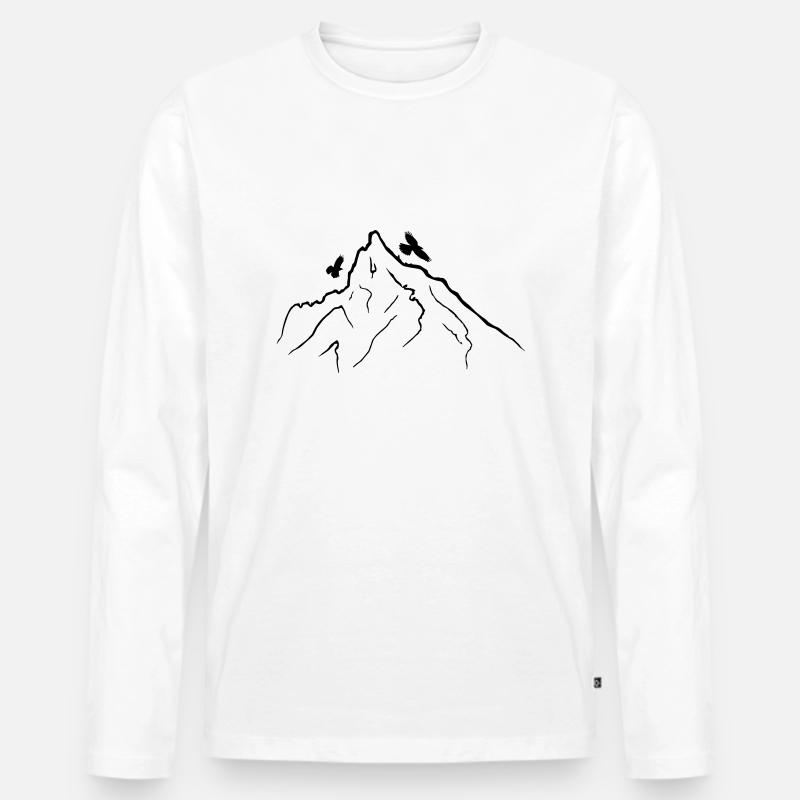 Mittenwald Viererspitze - Männer Premium Bio Langarmshirt - Weiß