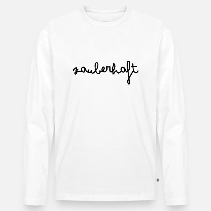 Zauberhaft - Männer Premium Bio Langarmshirt - Weiß