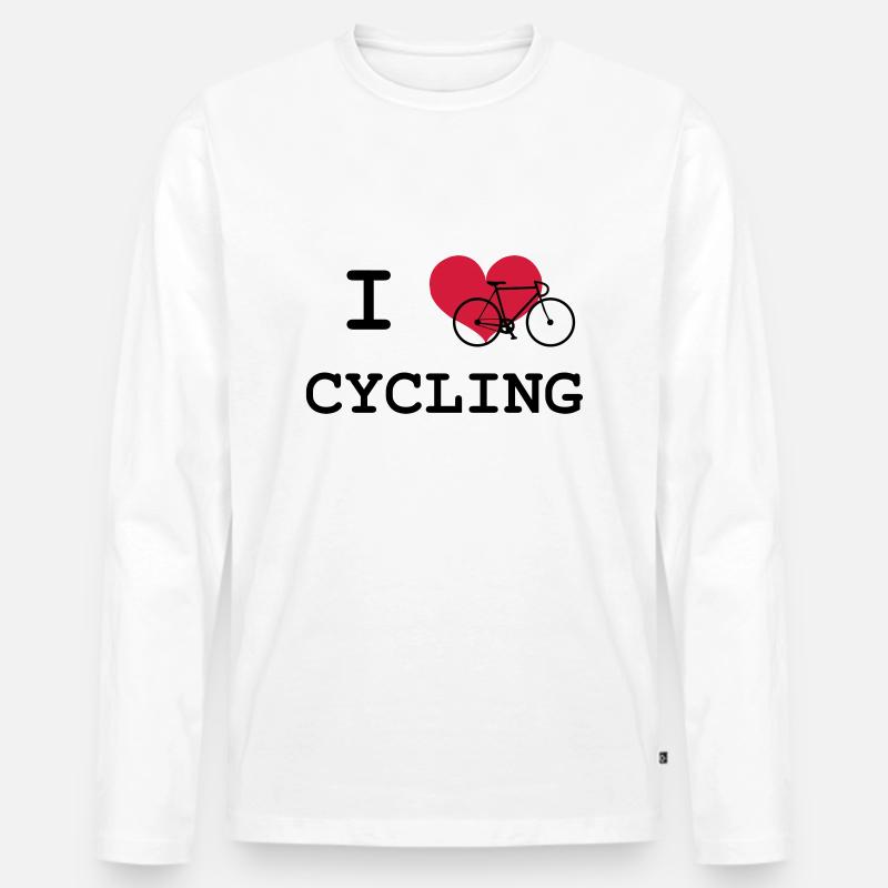 I Love Cycling - Männer Premium Bio Langarmshirt - Weiß