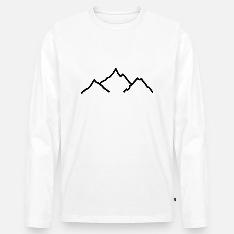 Berge - Männer Premium Bio Langarmshirt - Weiß