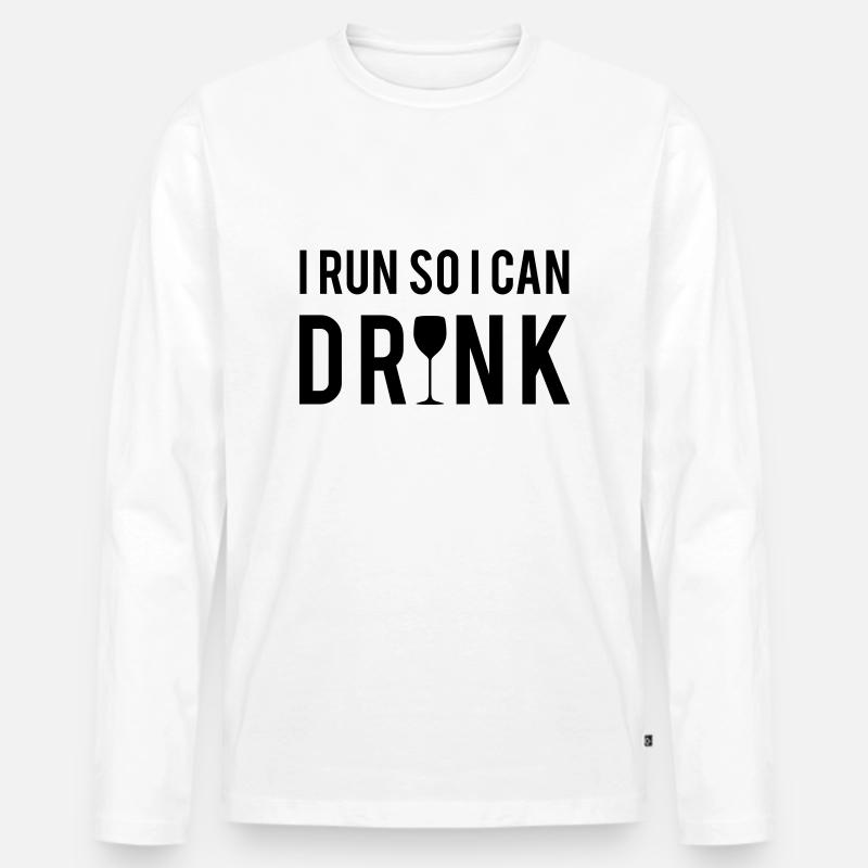 Run - Männer Premium Bio Langarmshirt - Weiß