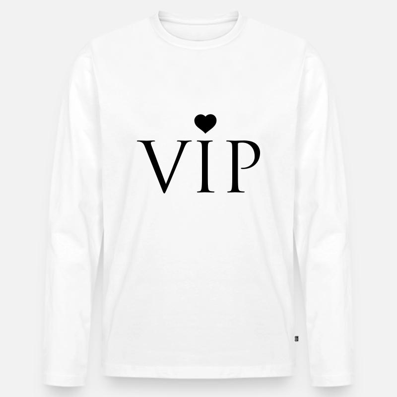 VIP herz - Männer Premium Bio Langarmshirt - Weiß
