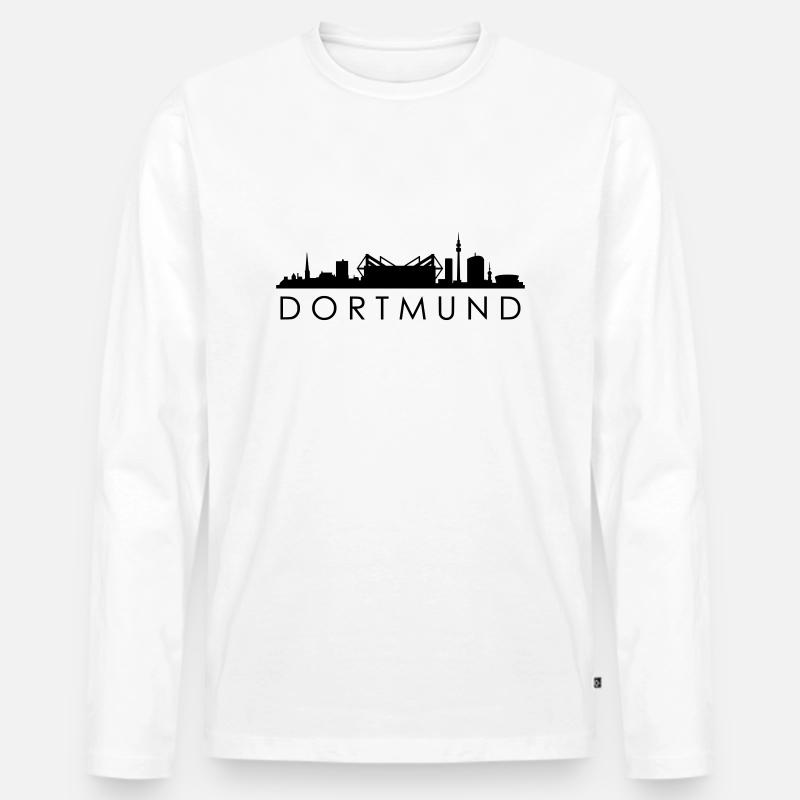Skyline - Dortmund - Männer Premium Bio Langarmshirt - Weiß
