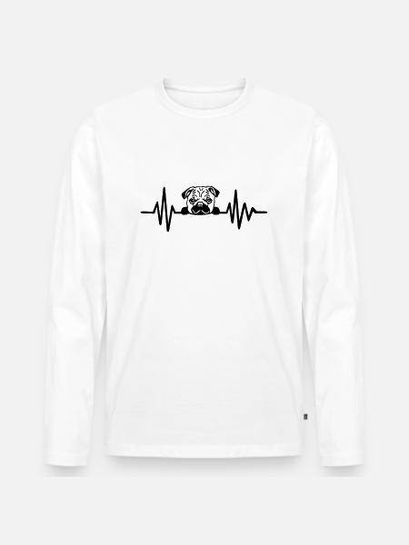 Pug - Men's Premium Organic Long Sleeve Shirt - white