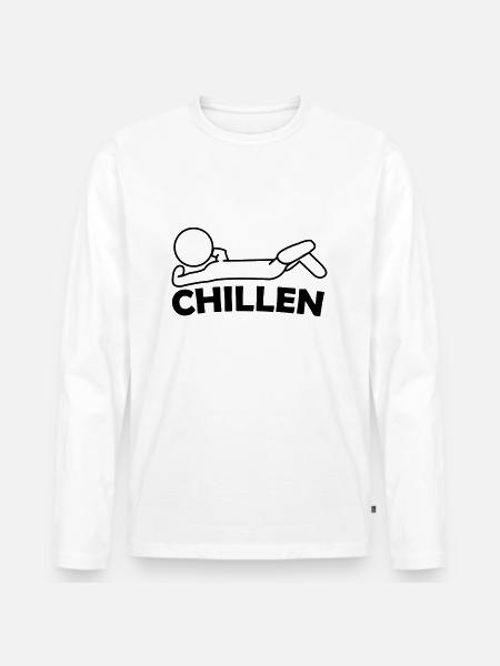 chillen - Männer Premium Bio Langarmshirt - Weiß