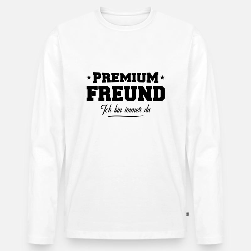 freund premium - Männer Premium Bio Langarmshirt - Weiß