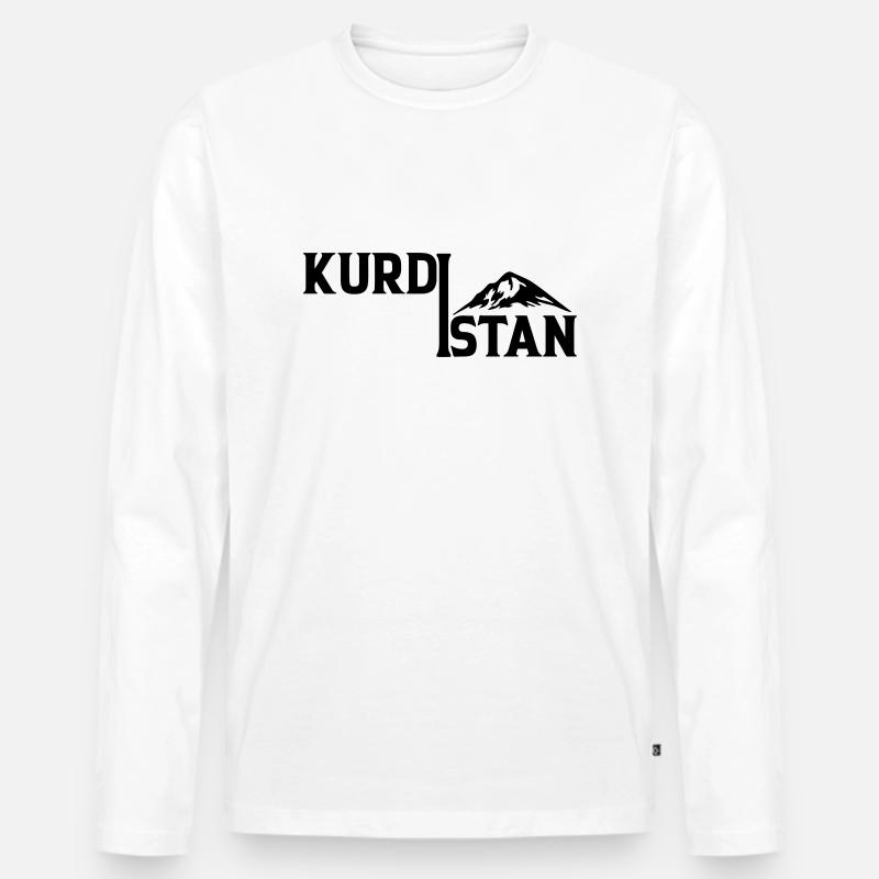 Kurdistan - Männer Premium Bio Langarmshirt - Weiß