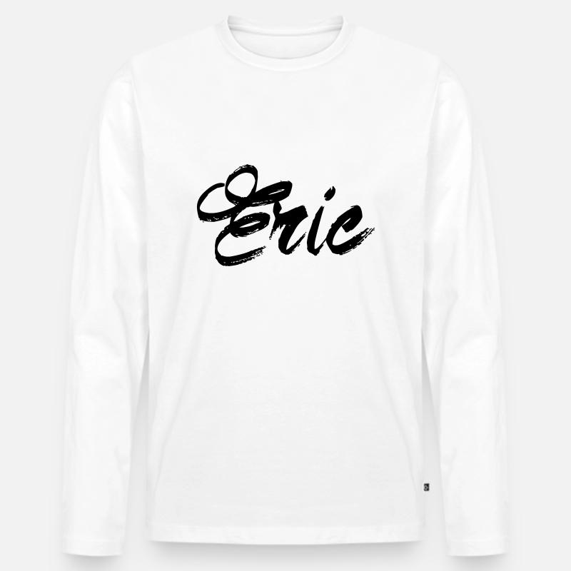 Eric - Männer Premium Bio Langarmshirt - Weiß