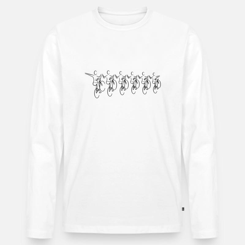 6er Kunstradsport 005 - Männer Premium Bio Langarmshirt - Weiß