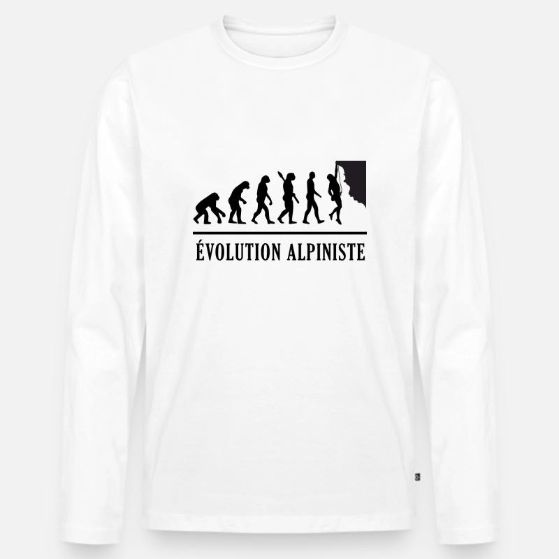 Évolution Alpinisme - Evolution Alpiniste - T-shirt manches longues Premium bio Homme - blanc