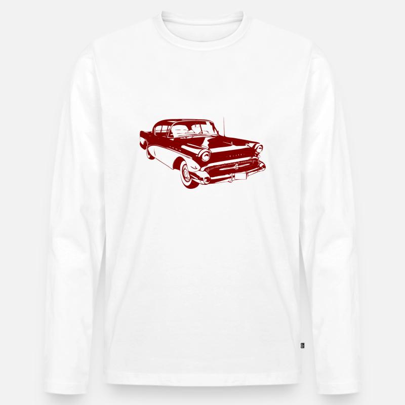 Commerciante d'epoca - vecchia macchina - rossa - Maglia a manica lunga ecologica premium da uomo - bianco