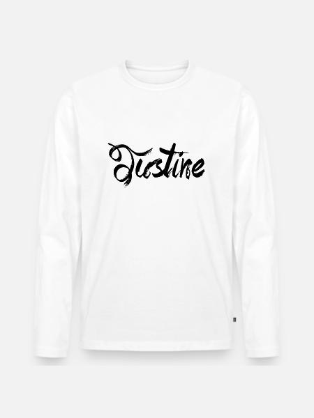 Justine - Men's Premium Organic Long Sleeve Shirt - white