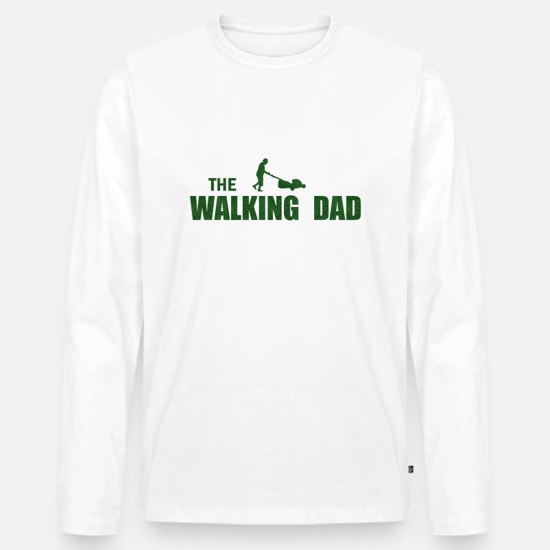THE WALKING DAD - Männer Premium Bio Langarmshirt - Weiß