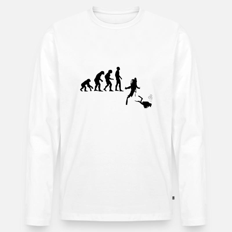 Diving Dive tauchen - Männer Premium Bio Langarmshirt - Weiß