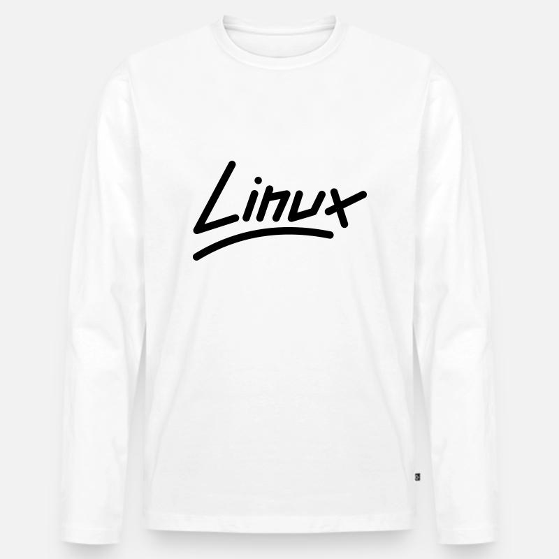 Linux - Vektor - Männer Premium Bio Langarmshirt - Weiß