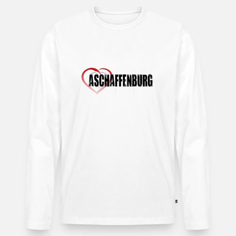 Aschaffenburg - Männer Premium Bio Langarmshirt - Weiß