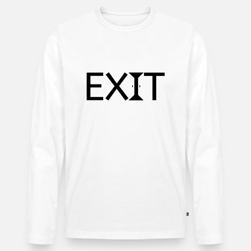 Exit - Männer Premium Bio Langarmshirt - Weiß