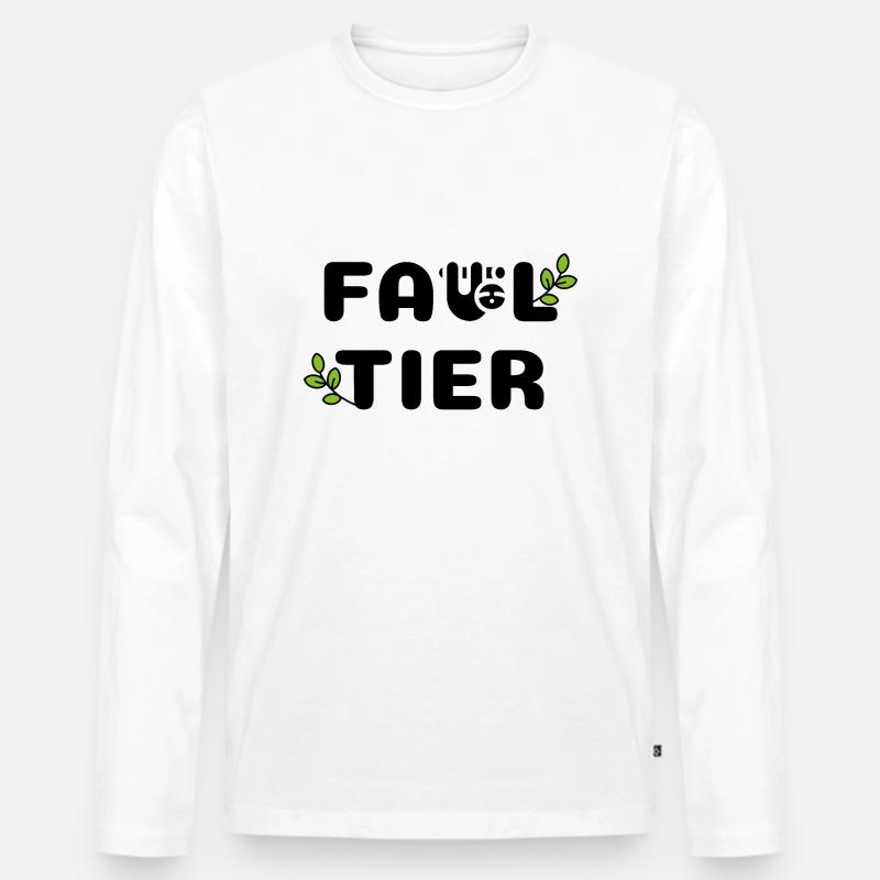 Faultier - Männer Premium Bio Langarmshirt - Weiß