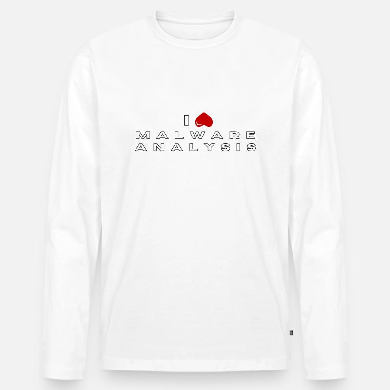 Ich hasse Malware-Analyse - Männer Premium Bio Langarmshirt - Weiß