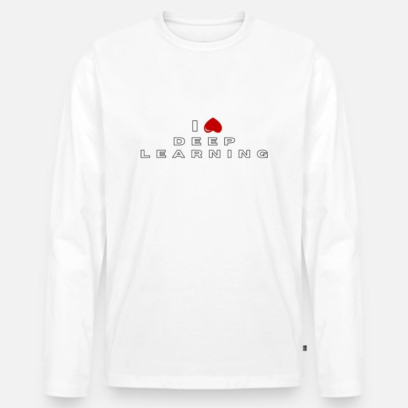 Ich hasse Deep Learning - Männer Premium Bio Langarmshirt - Weiß