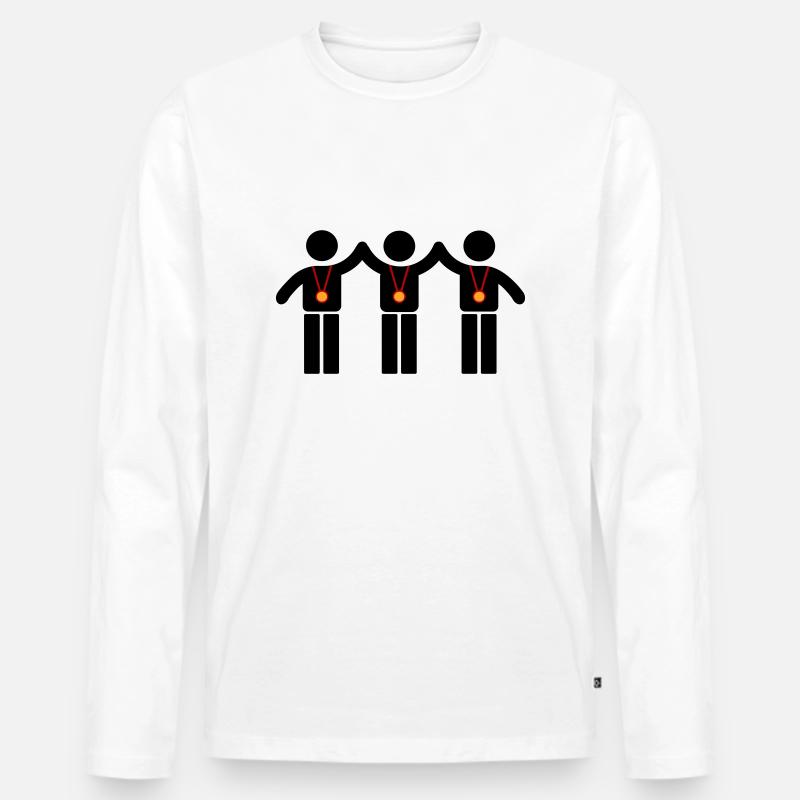 Gewinner Team - Männer Premium Bio Langarmshirt - Weiß