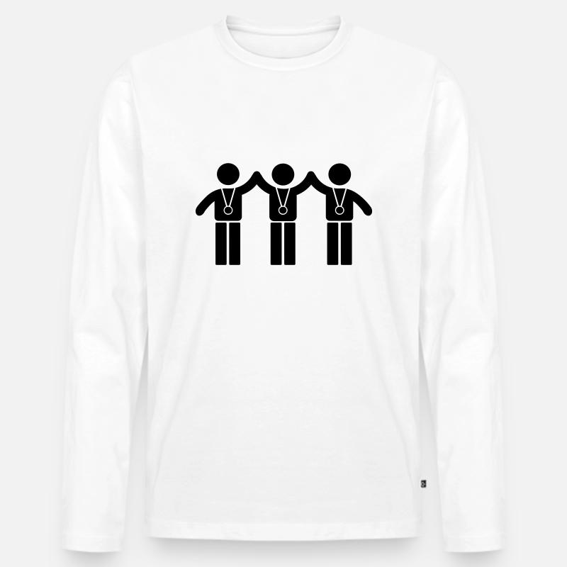 Teamwork - Männer Premium Bio Langarmshirt - Weiß